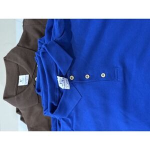 LOT OF 24 Yazbek Mens Polos - Brown/Royal Blue - Sz S | NWOT Wholesale